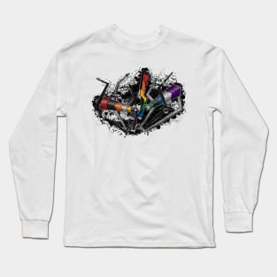 Grunge Graffiti LGBT Ally Lightning and Arrows Long Sleeve T-Shirt